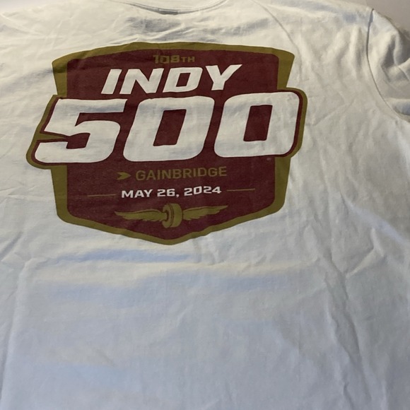 Indy 500 T-Shirt 108th Running Event Men's Size Large White New w/ Tags Nascar - Picture 5 of 5